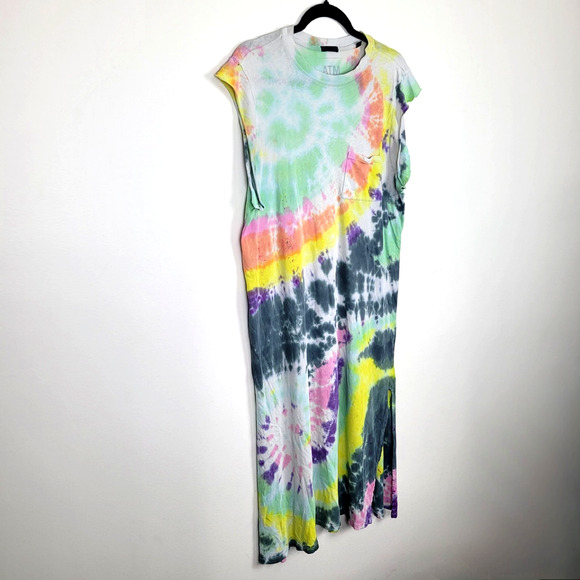 ATM Anthony Thomas Melillo Women’s M Tie Dye Sleeveless Maxi Dress GUC/Fair - Picture 1 of 5